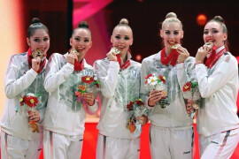 Подмосковные гимнастки в составе сборной России завоевали 3 золотые и 1 серебряную медали чемпионата мира